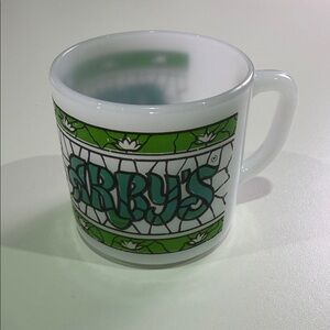 Federal Glass Milk Glass Vintage Green and White Mug Arby’s